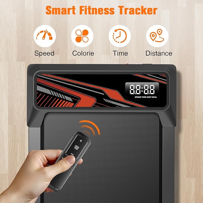 Walking Treadmill Pad with 5% Adjustable Incline and APP Sync, Small Compact Under Desk Treadmills for Home and Office with Remote Control and LED Display, 2.5HP