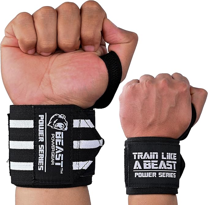 Beast Power Gear Stiff Wrist Wraps for Weightlifting 18” 24” 30” Premium Quality Wrist Support for Heavy Bench Press Powerlifting, Strength Training for Strong Men and Women