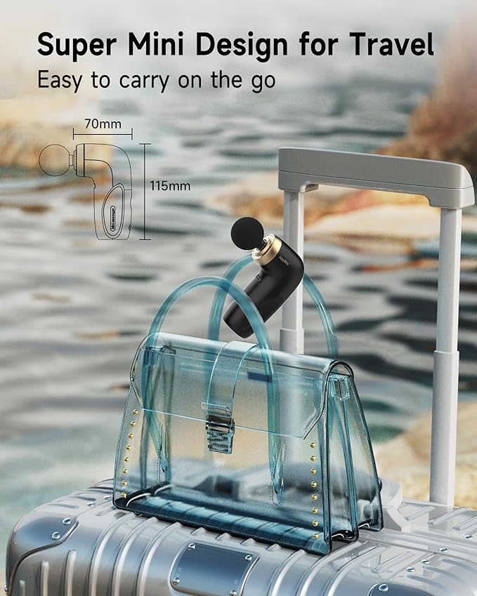 A1 Super Mini Massage Gun, Percussion Deep Tissues Muscle Massager, Travel Massage Gun, Compact Sports Massager, Portable Handheld Massager for Office, Home, Athletes(Black)