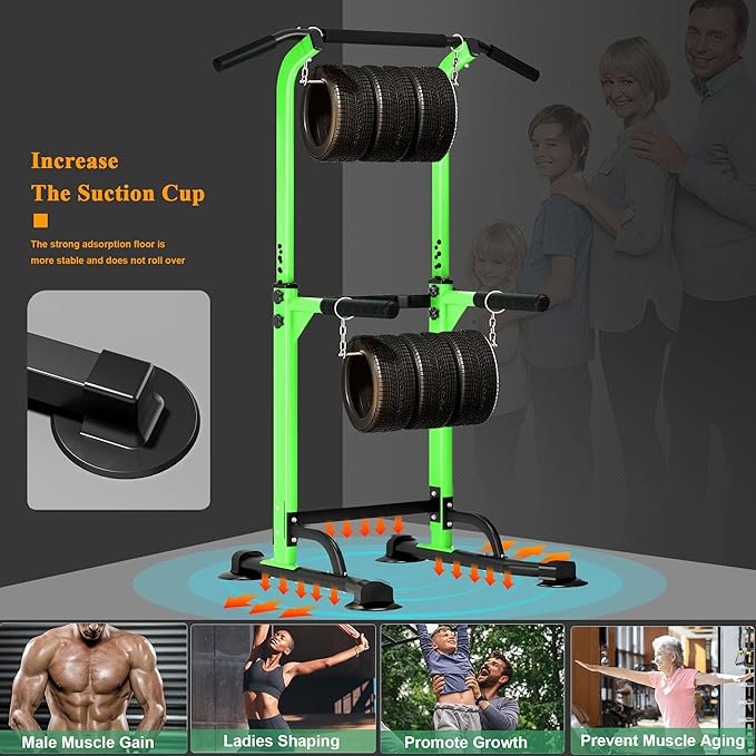 SogesPower Power Tower Dip Station Pull Up Bar for Home Gym Adjustable Height Strength Training Workout Equipment,Pull Up Bar Station