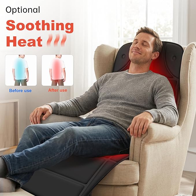 CILI Full Body Massage Mat with Heat, Vibration Back Massage Pad, Full Body Massager for Bed Chair Sofa, Massage Mattress Pad