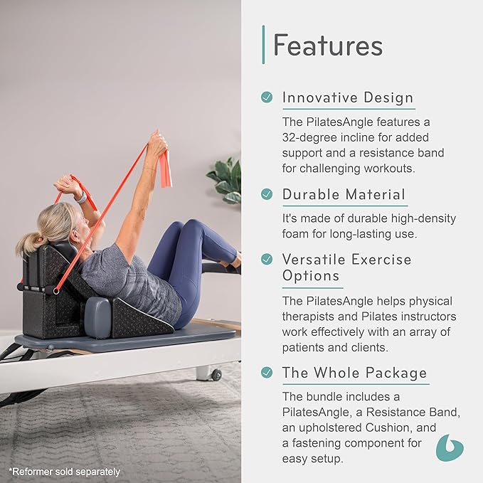 Balanced Body PilatesAngle & Accessories – Reformer Workout Wedge, Resistance Band, and Neck Support for Home Gym & Studio