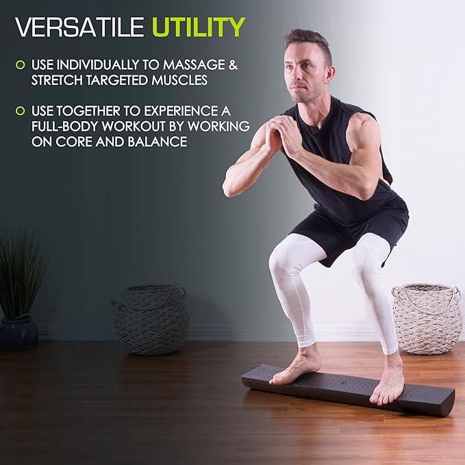 ProsourceFit High Density Foam Rollers - inches long. Firm Full Body Athletic Massager for Back Stretching, Yoga, Pilates, Post Workout Trigger Point Release