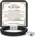 LUXEJEW Gifts for Men - Beaded Leather Bracelet 6mm Matte Agate Stone Bracelets for Men Dad Son Husband Boyfriend Grandpa Grandson Brother Uncle Nephew Adjustable Magnetic Clasp