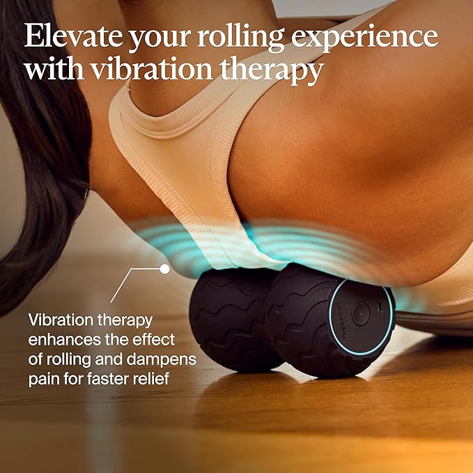 TheraGun Therabody WaveDuo - Ergonomically Contoured Foam Roller - Bluetooth Enabled Muscle Roller for Your Back, Neck & Spine with 5 Customizable Vibration Frequencies in Therabody App (Pack of 2)
