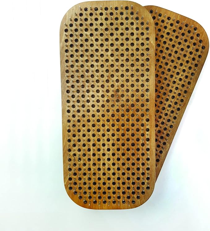 Sadhu Board for Yoga Practice, Handmade Wooden Board with Nails for Standing on Feet, Sadhu Practice Wood Board with Galvanized Nails, Relaxation Board for Acupuncture Massage, Yoga Gift
