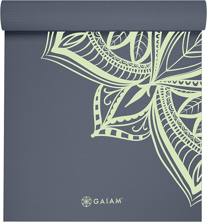 Gaiam Yoga Mat - Premium 5mm Print Thick Non Slip Exercise & Fitness Mat for All Types of Yoga, Pilates & Floor Workouts (68" x 24" x 5mm)