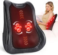 KINGJOY Back Massager for Pain Relief Deep Tissue, Full Back Massager with Heat, 3D Kneading Massage Pillow with 3 Intensities for Back, Neck, Shoulder, Spot Massage, Gifts for Women Man