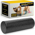 Deep Recovery Yoga Foam Roller for Physical Therapy & Exercise – Black Back Roller for Back Pain, Legs, and Shoulders, 12in x 4in Travel Size – Deep Tissue Massage for Myofascial Release