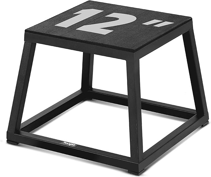 Yes4All Metal Plyometric Box with 550lbs Capacity, Pre-Assembled, Plyo Jump Platform, Step Up Box for Workout Home Gym
