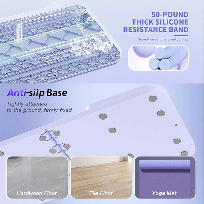 Pilates Board-Pilates Reformer Board,Multi-Purpose Portable Pilates Reformer Machine Home Pilates Kit for Home Workout,Fitness, Exercise,Abs,Core Equipment