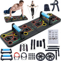 Push-up board, home gym, portable fitness equipment, Pilates bar, and 20 fitness accessories, including resistance bands and an ab wheel, for full-body workouts at home