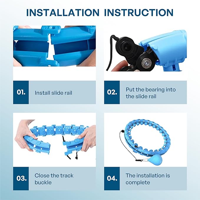 30/24/12 Knots, Upgraded Magnetic Lock Weighted Hula Hoop for Kids Adults Weight Loss, Infinity Hoop Plus Size, Home Indoor Outdoor, Fitness Exercise, Abdominal Toner