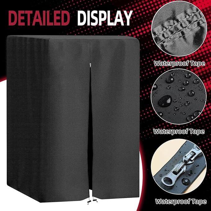 MRWiZMS Protective Cover for Home Gym Set with Waterproof Zipper, Waterproof Cover for Power Tower/Pull Up Dip Station Heavy Duty, 420D Oxford Cloth UV Resistant, Dustproof, Universal