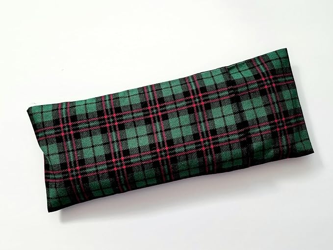 Organic Lavender Eye Pillow – Handcrafted Aromatherapy Eye Mask for Yoga, Meditation & Relaxation – Cotton, Flax Seed Filling, Warm or Cool Comfort | Scottish Plaid