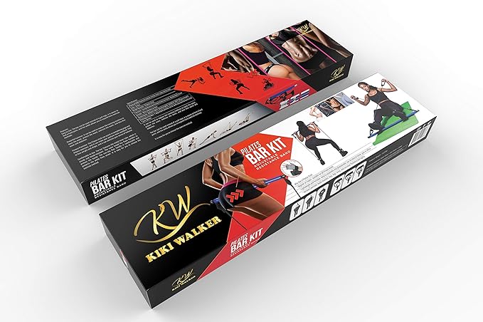 Pilates Bar Stick – Professional Pilates Bar Kit for Home & Gym Workout – Adjustable Resistance Bar – Suitable for All Fitness Levels – Yoga Pilates Bar Kit with Foot Loop and Bonus Gloves