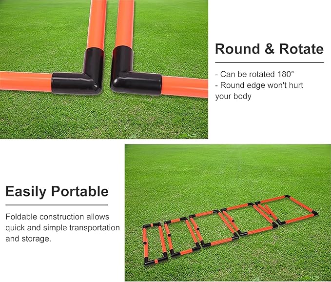 Pack of 5 Speed Agility Hurdles Training Equipment, Detachable Practice Hurdles for Track and Field, Portable Adjustable Football Hurdles Set (Red)
