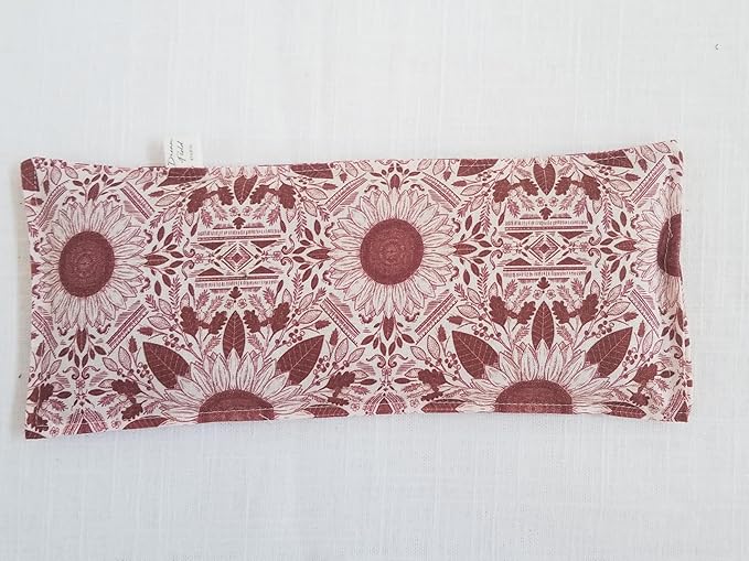 Handmade Mint Eye Pillow – Natural Flax Seed Aromatherapy Mask with Eucalyptus & Peppermint – Hot or Cold Comfort – Relaxation & Self-Care Gift – Small Batch USA Made - Sunflowers