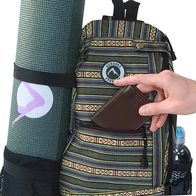 AURORAE Yoga Mat/Gym/Picklleball Cross-body Travel Sling Back Pack. Mat sold separately.