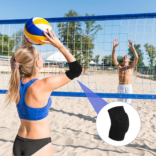 1 Pair Volleyball Elbow Pads, Arm Brace Pads Elbow Protector Strap Support Fitness Arm Protector Compression Breathable with Padded for Men and Women (Black, S, Suitable weight:110-176lb)