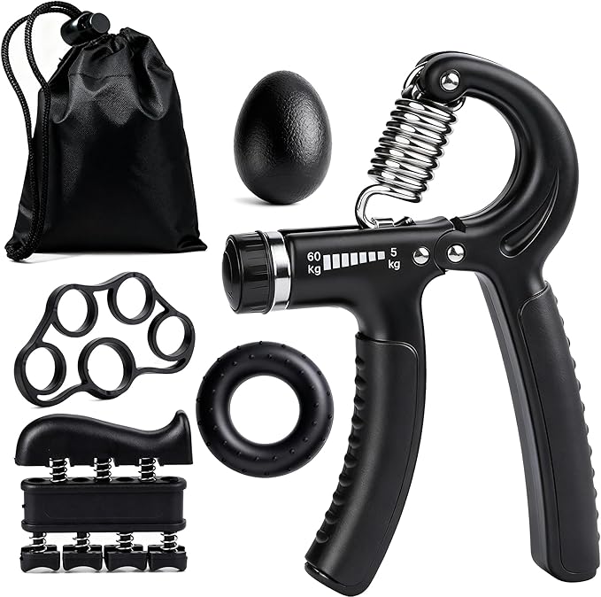 Ortarco Hand Grip Strength Trainer Kit, Stress Balls, Finger Exerciser Extensioin, 5 Pack Forearm Gripper Strengthener Adjustable Resistance, Hand Strengthening Devices