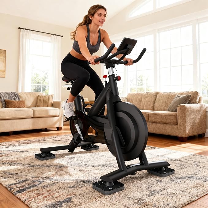 10 Packs 3.94" x 3.94" x 0.6" Treadmill Mat Pads for Walking pad, Exercise Bike,Exercise Equipment, Noise Reduce & Shocking Absorbing Rubber & Eva Mat for Protect Floors Black
