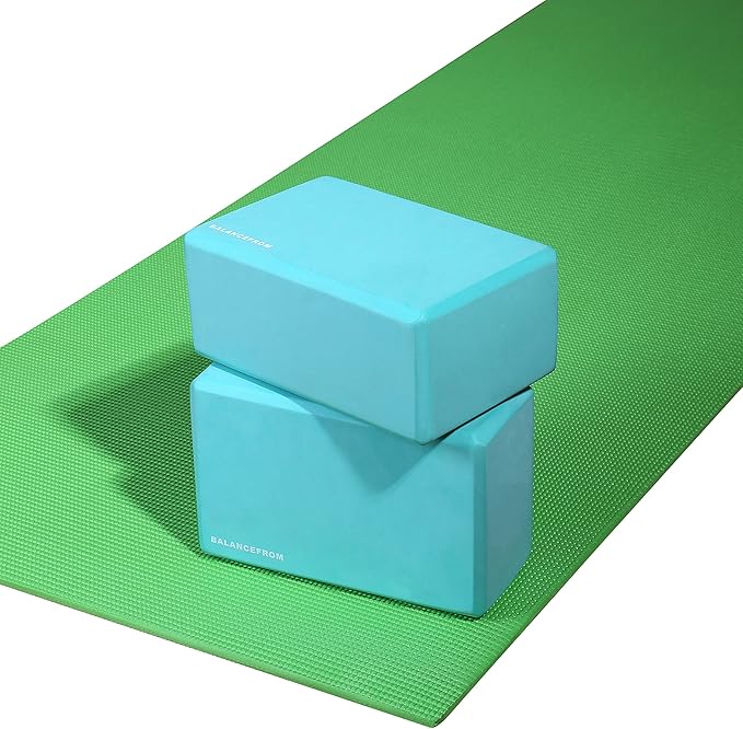 Fitvids Set of 2 High Density Yoga Blocks, 9"x6"x4" Each, Pair, Multiple Colors