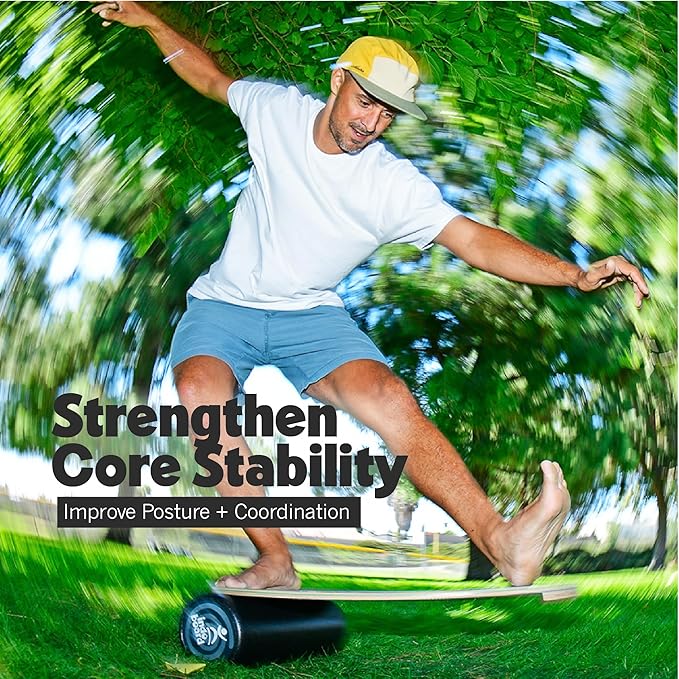 The Original Indo Board - Balance Board Trainer for Core Strength, Stability & Athletic Performance - Surfing, Skateboarding, Snowboarding, Yoga, Physical Therapy & More. Includes Board and Cushion - ROLLER NOT INCLUDED.