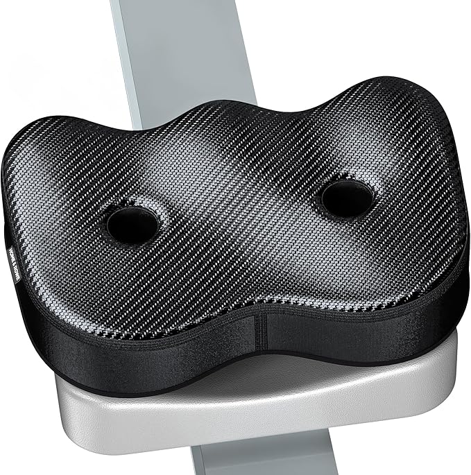 Rowing Machine Seat Cushion Compatible with Concept 2 Rower - Seat Pad for Comfort & Support - Also Fits Hydrow, Peloton & More - Rowing Accessories