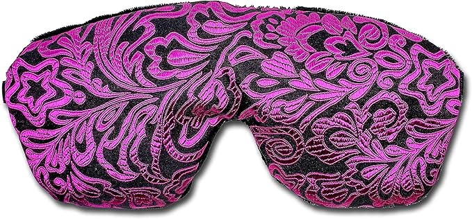 Opulence Weighted Yoga Eye Mask – Handmade Relaxation Pillow for Meditation & Savasana – Lavender Scented or Unscented, Flaxseed Filled, Satin & Velvet with Adjustable Strap