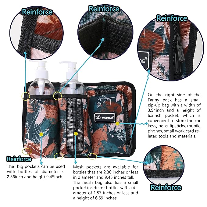 Tuhaoge Massage Bottle Bag Massage Oil Holster Lotion Holster Massage Therapist Massage Oil Holster Massage Lotion (TH3kd- YellowShuYe)