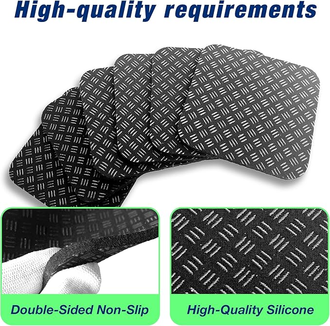 6 Pack Treadmill Pads - Anti-Slip & Anti-Vibration Exercise Equipment Mats - Floor Protectors for Hardwood & Carpet, Noise Reducing Stabilizer Feet for Bike, Elliptical, Rower (Square, 4"x4"x0.2")