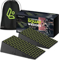 Squat Wedge Block Pair - Heel Elevated Squat Wedge for Deeper Squats, Heavy Lifting and Better Form - 17° Angle Exercise Wedges, Slant Board for Squats with Carry Backpack