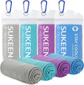 Sukeen 4 Pack Cooling Towels (40"x12"), Cooling Neck Wraps, Ice Towel, Soft Breathable Chilly Towel,Microfiber Towel for Yoga,Sport,Running,Gym,Workout,Camping,Fitness,Workout & More Activities