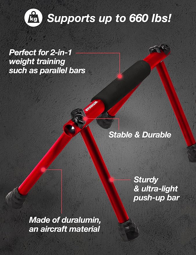 Push Up Bar – Folding Dip Bar for Home Workout, Lightweight & Portable Strength Training Equipment for Men & Women, Indoor & Outdoor Use (Hawk)