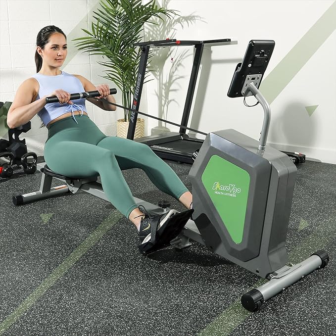 ShareVgo Smart Home Rowing Machine Bluetooth Compact Foldable Magnetic Rower with Fitness APP, Max Weight 285lbs Ergometer - SRM2000