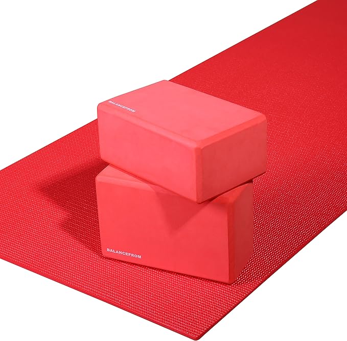 Fitvids Set of 2 High Density Yoga Blocks, 9"x6"x4" Each, Pair, Multiple Colors