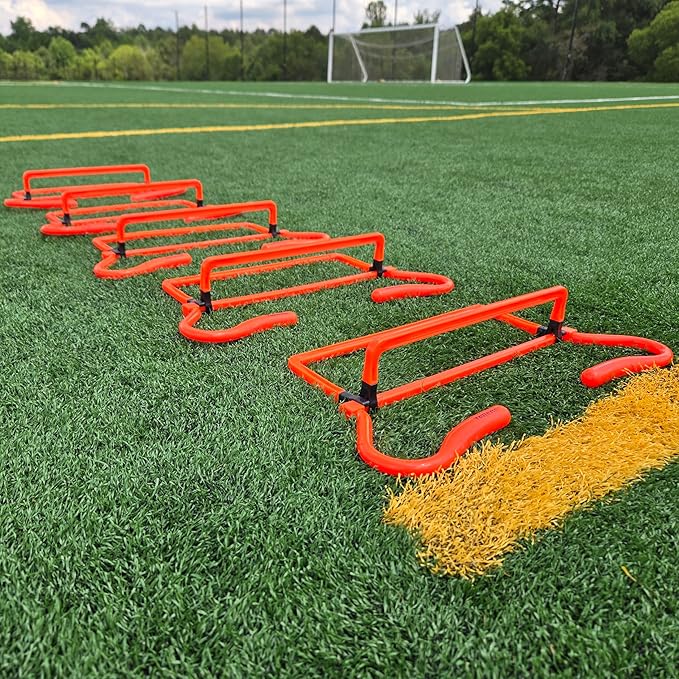 Adjustable Agility Training Hurdles, 5 Height Speed & Jump Hurdles, Portable Sports Equipment for Soccer, Football, Basketball, Kids & Athletes