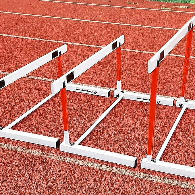 Metal Agility Speed Hurdles, Adjustable Height Track and Field Hurdles, Athletic Workout Obstacles Bar, Portable Sport Training Pole Set (76), 55