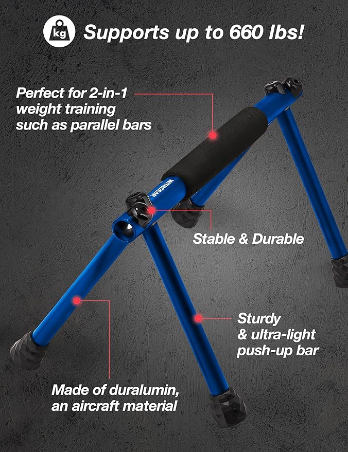 Push Up Bar – Folding Dip Bar for Home Workout, Lightweight & Portable Strength Training Equipment for Men & Women, Indoor & Outdoor Use (Hawk)