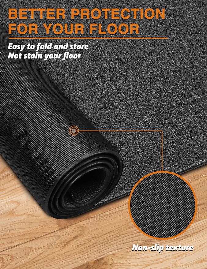 Treadmill Mat 78"x36", WERCHO Walking Pad Mat for Carpet Hardwood Floors 6mm Heavy-Duty Exercise Equipment Mat for Treadmil Pad, Rowing Machine, Spin Bike, Elliptical Trainer, Home, Gym