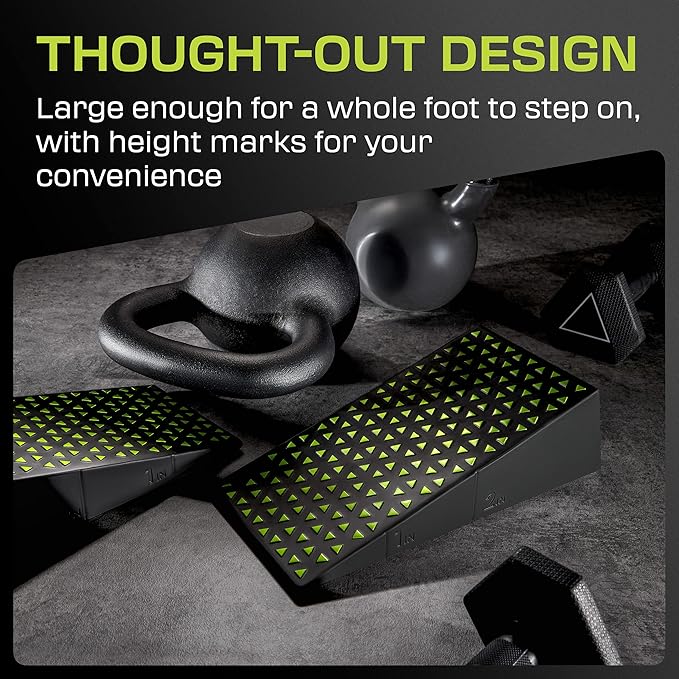 Squat Wedge Block Pair - Heel Elevated Squat Wedge for Deeper Squats, Heavy Lifting and Better Form - 17° Angle Exercise Wedges, Slant Board for Squats with Carry Backpack