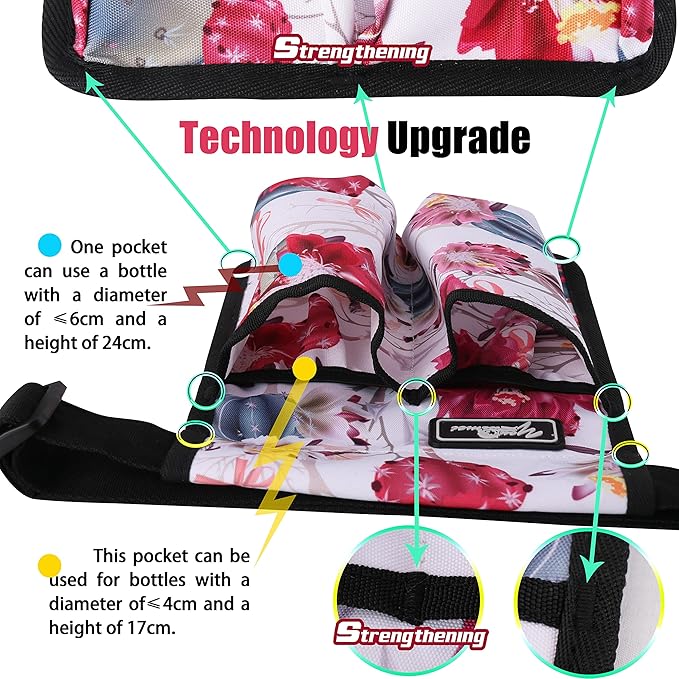 Massage Bottle Bag ，Massage Therapist Holster， Massage Lotion Holster， Massage Oil Holster，Flower color（9d2KD-Hua）