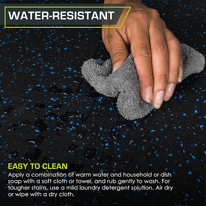 ProsourceFit Rubber Top Exercise Puzzle Mat ½-inch or ¾-inch, EVA Foam Interlocking Tiles for Home Gym Protective Flooring for Equipment and Workouts, Available in 24 SQ FT or 48 SQ FT