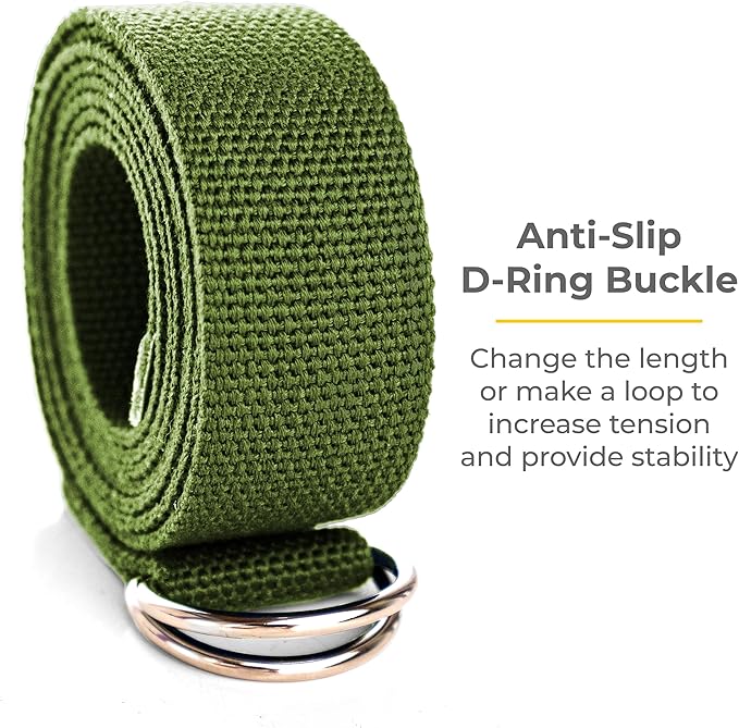 Sunshine Yoga 10-Pack Yoga Strap, 8-Foot Yoga Straps With Anti-Slip D-Ring Buckle, Adjustable Leg Stretching Strap, Exercise Stretch Strap for Muscle and Hamstring Stretch