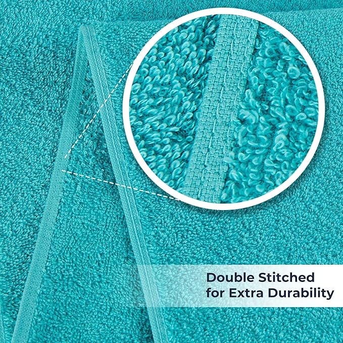 NUKURA 12’’ x 40’’, 450 GSM Sweat Towel, Extra Absorbency 100% Cotton Towel, Running, Neck Towel, Tennis, Camping, Turquoise
