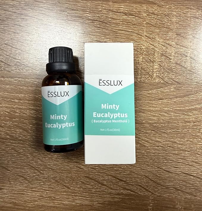 Minty Eucalyptus Fragrance Oil - ESSLUX Essential Oils for Diffuser, Candle Soap Making Scents, Fresh Clean Scented Perfume for Humidifier Home Fragrance, 1 fl oz