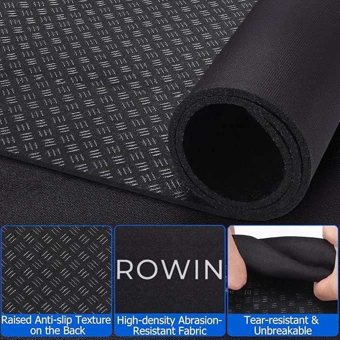 TOBWOLF 2PCS Non-Slip Mat Compatible with Peloton Bike, Concept 2 Rowing Machine, Exercise Bike Mat, Mat Protect Hardwood Floor Carpet for Home Gym, Workout Mat for Bike Trainer, Stationary Spin Bike