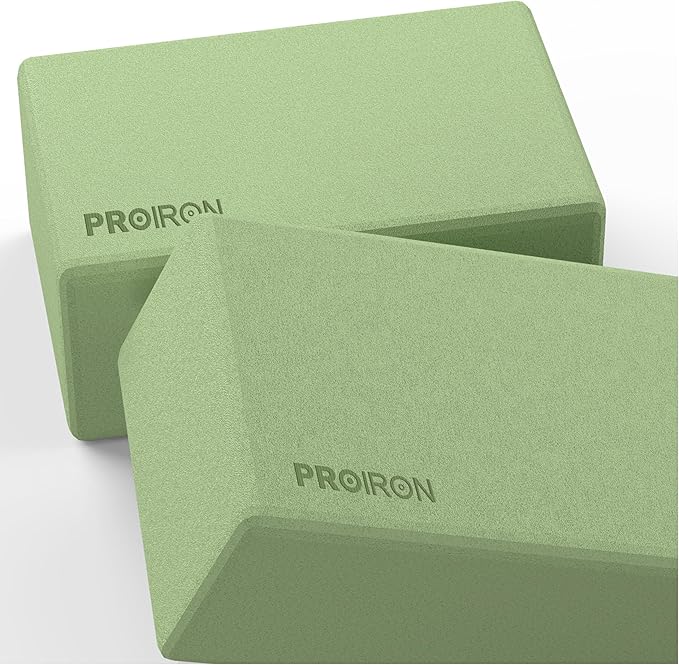 PROIRON Yoga Blocks, 2 Pack Supportive High Density Premium Eva Foam, Soft Non-Slip Surface with Curved Edges Stretch Blocks For Yoga, Pilates, Stretching