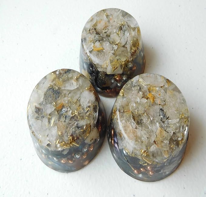 Rutilated Gold Quartz Orgone Generator Energy Accumulator 528Hz/7.83Hz/Advance Harmonics Many Beautiful Ingredients and Colors! (Bionized Rutilated Gold Quartz)